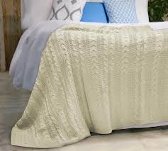 Ultra Super Soft Cozy Cable Knit Blanket Breathable Knit Blanket Ivory Lelaan