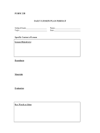 Lesson Plan Template Fill Online Printable Fillable