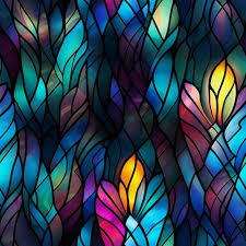 A Stained Glass Window With The Colors