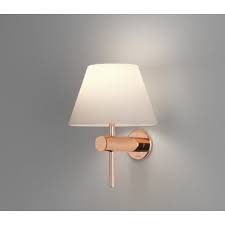 Astro Lighting Roma Bathroom Wall Light In Polished Copper Finish With White Shade Ip44 1050010