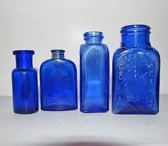 Vintage Small Cobalt Blue Medicine And