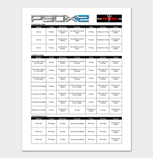 8 printable p90x schedule templates