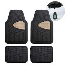 fh group rubber non slip gray car floor mats universal fit 4pc full set with air freshener