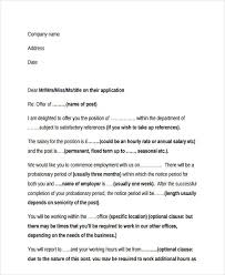 Sample Professional Letter Formats   Job offer  Letter example and  