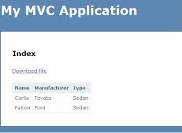 mvc grid to excel file