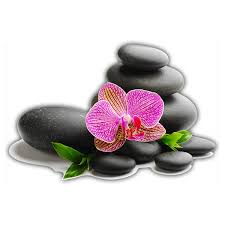 Zen Sticker Orchid And Stacked Rocks