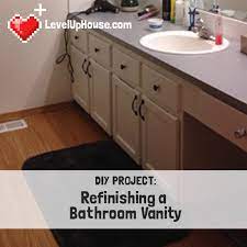 refinishing a wood bathroom vanity