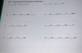 Solved Ws 1 Balancing Chemical