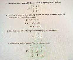 linear equations using lu