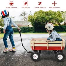 Outdoor Pulling Garden Cart Wagon With