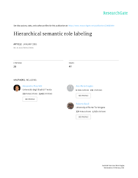 Pdf Hierarchical Semantic Role Labeling Alessandro