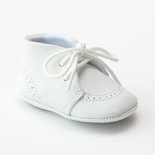 Lamour Infant Boys 3890 White Leather Dress Crib Shoes Oxfords