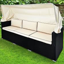 poly rattan garden furniture set black