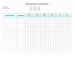 Weekly Employee Shift Schedule Template Excel Excel Employee Monthly