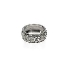 Gucci Gatto Sterling Silver Band Ring Ring Size 11