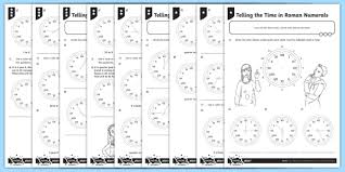 Telling The Time Roman Numerals Differentiated Worksheet