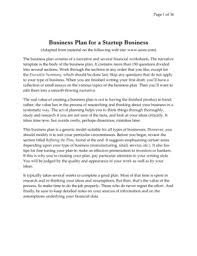 startup business plan template forms