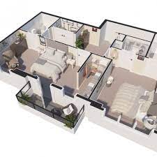 3d Floor Plan In Architectural And