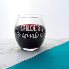 Stemless Wine Glass Personalised With