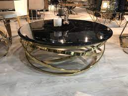 Couchtisch glas schwarz & gold. Couchtisch Gold Schwarz Couchtisch Rund Gold Runder Tisch Durchmesser 110 Cm