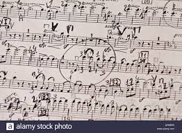Close Up Of A Classic Music Score Annotated To Paper Pencil