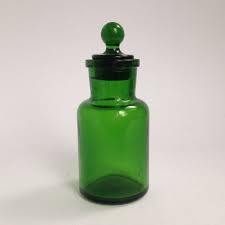 Small Pharmacy Green Bottle From 1940
