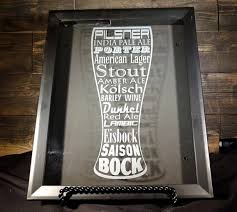 Beer Cap Shadow Box Etched Glass Art