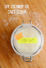 diy coconut oil salt scrub make and takes