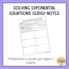 Solving Exponential Equations Guided