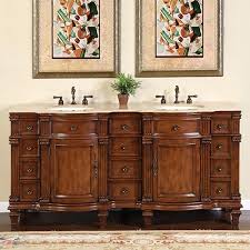 walnut double sink bathroom vanity