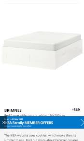 Ikea Brimnes Queen Bed Frame With