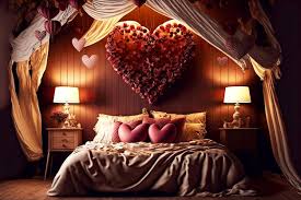 valentine day decorated room in form of