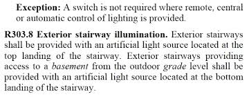 Lighting Requirement For Stairs