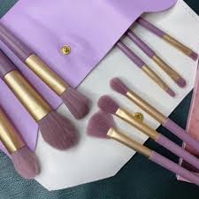 makeup brush set with case in light