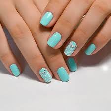 Paint nails with light blue color. 48 Baby Blue Nail Ideas You Should Try Beautiful Wiki