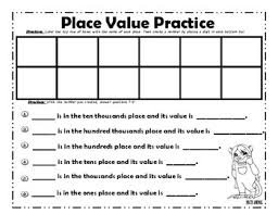Place Value Chart To Hundred Thousands Practice
