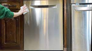 cleaning a stainless steel dishwasher
