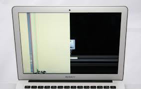 macbook air screen covered in lines