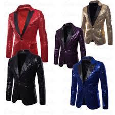 Details About Us Mens Suit Tops Sequins Clubs Wedding Party Tuxedo Dinner Formal Jacket Coat