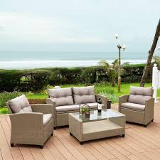 Wicker Patio Conversation Seating Set