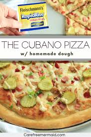 cubano pizza with homemade pizza crust