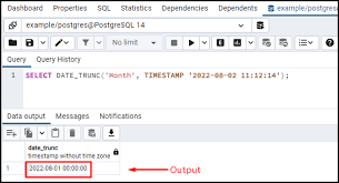 how to use date trunc function in