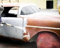 a blasting removes rust paint