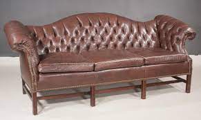 Sofa With Tufted Leather Upholstery