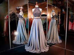 Formal Evening Dresses Gray Chiffon Cystal Two Pieces High Neck Bridal Gown Special Occasion Prom Bridesmaid Party Dress 17lf86 Js Boutique Evening