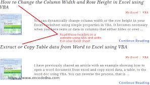 html element in excel using vba