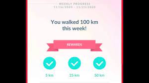 💯 100km 💯 walked and what Rewards I got in pokemon go online mobile game  november 2020 - YouTube