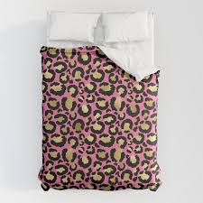 gold leopard print pattern comforters