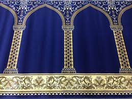 portable royal blue hira prayer rug