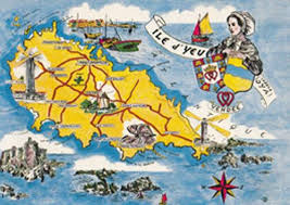 Découvrez nos tarifs préférentiels pour l'ile d'yeu : Ile D Yeu French Carte Map Postcard Hippostcard